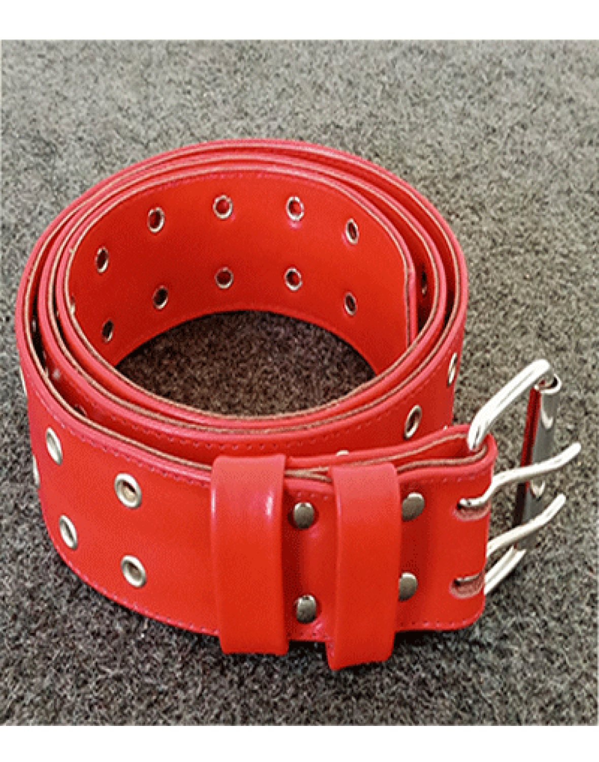 Double Prong Red Leather Kilt Belt