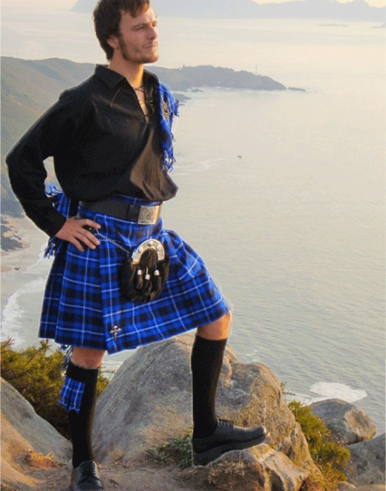 Galicia National Tartan Casual Kilt Outfits