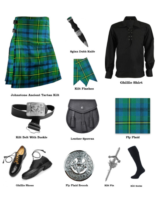 Ancient Johnstone Tartan Kilt Outfit Package