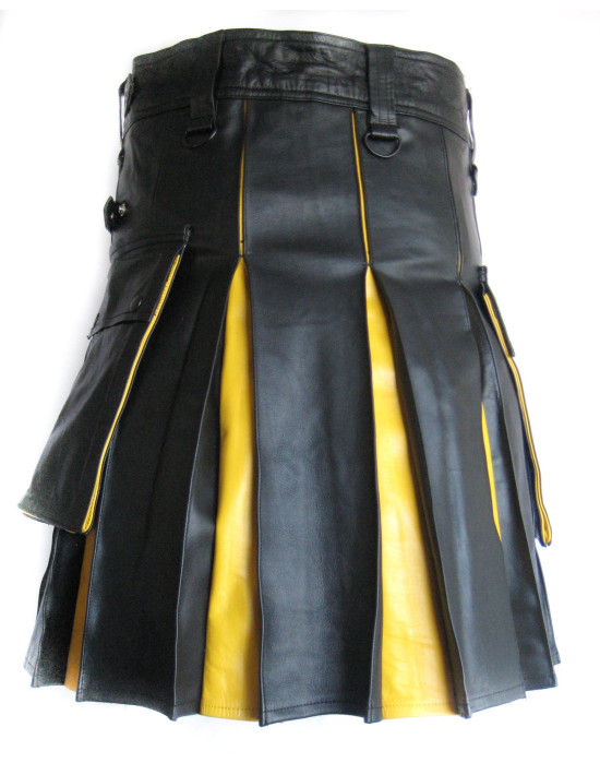 New Two Tone Leather Hybrid Kilt