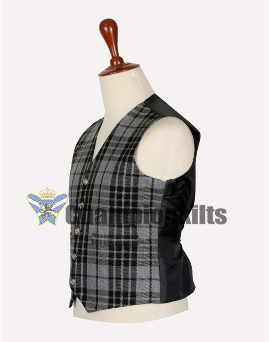 Scottish Grey Highlander Tartan Vest Coat