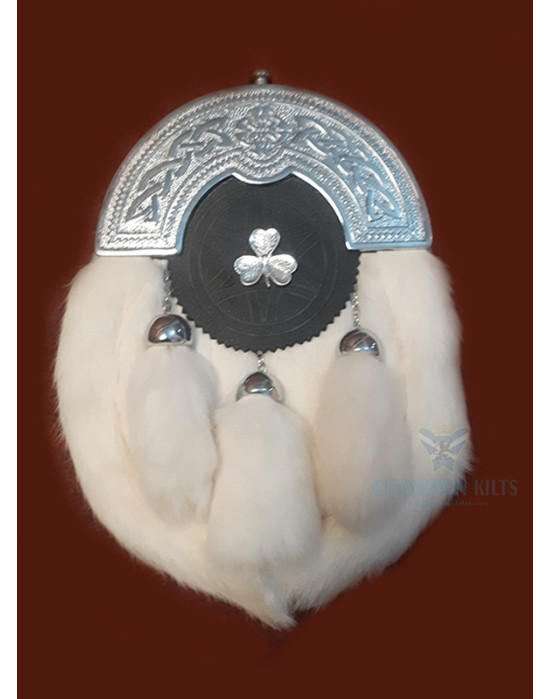 Shamrock Badge Rabbit Fur Full Dress Sporran