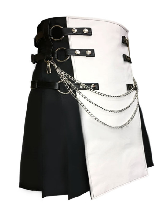 White And Black Modern Hybrid Kilt