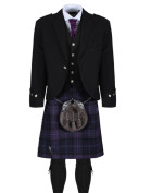 Scottish Thistle Black Jacket Kilt Outfit