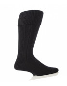 Thick Wool Rich Black Formal Traditional Scottish Kilt Socks