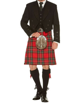 Scottish Men's Traditional kilt Royal Stewart Tartan 8 Pcs Set Kilt Outfit