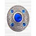 Blue Gemset Fly Plaid Brooch
