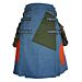 Cargo Pocket Blue Denim Gothic Kilt