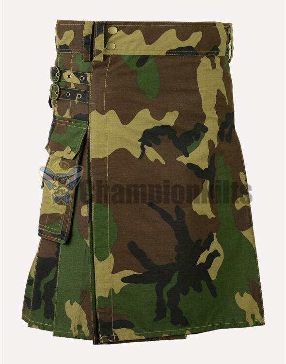 Camo Utility Kilt For Men