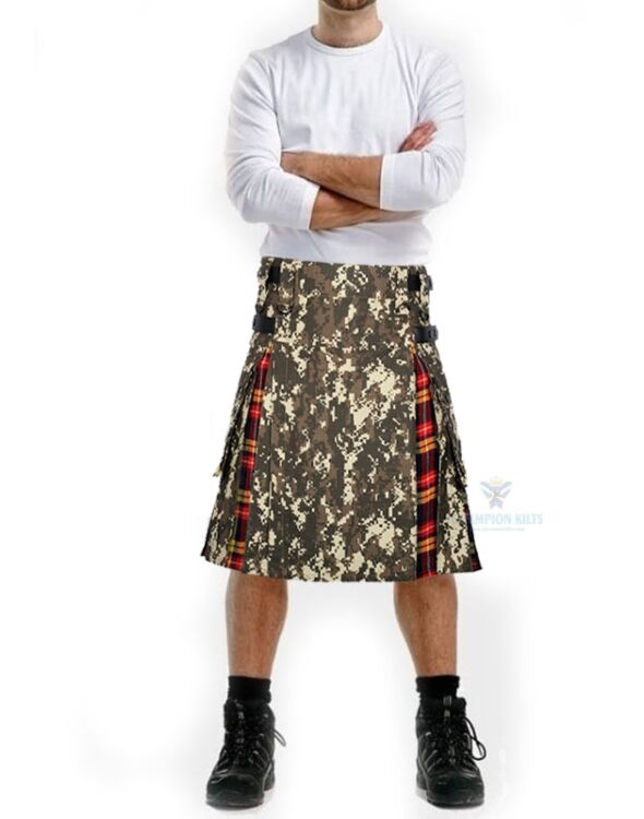 Delux Camo Buchanan Tartan Modern Kilt For Men's