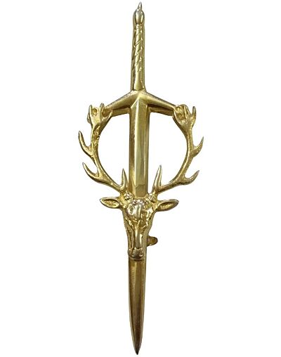 Scottish Celtic Golden Kilt Pin