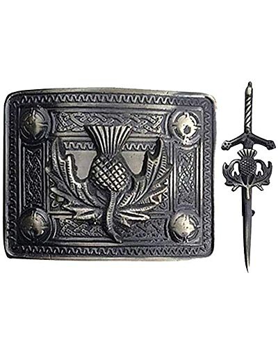 Kilt Belt Buckle Thistle Symbol Heritage With Kilt Pin