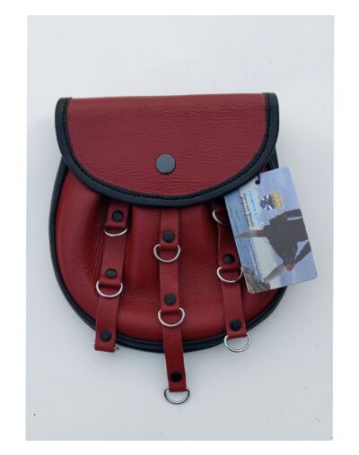 Rob Roy Maroon Leather Sporran
