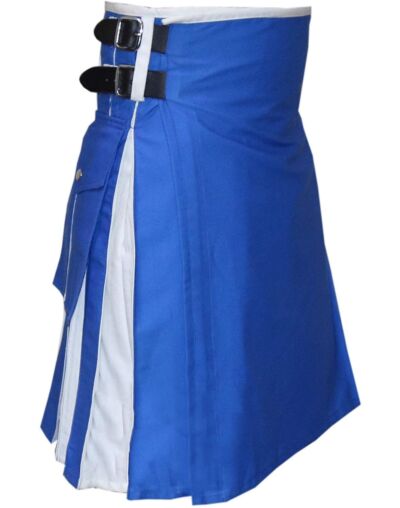 Royal Blue And White Hybrid Utility Kilt