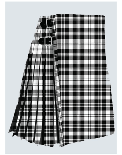 Scott Black And White Modern Tartan Kilt
