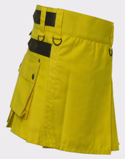 Women Yellow Color Utility Kilt
