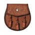 Circular Studded Design Brown Leather Sporran - +£7.30